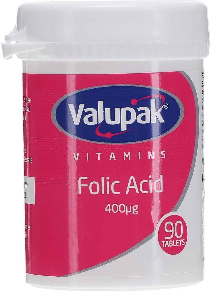 ויטמינים Valupak תוספי Folic Acid 400mg 90 טבליות