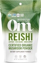 OM MUSHROOM SUPERFOOD REishi אורגני אבקת Mushroom, 3.5 Ounce, 50 משרתים, הסתגלות, מתח ותמיכה Immune, Superfood Mushroom