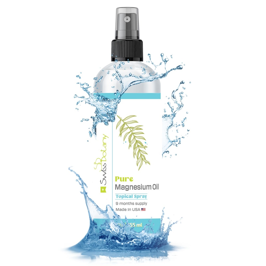 שמן מגנזיום טהור Spray - Magnesium Spray for Feet - 12 fl oz (Lasts 9 חודשים) - USP דרגה אורגנית מגנזיום Spray - מקורות טבעיים - eBook Included - Made in USA