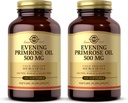 Solgar Evening Primrose Oil 500 מ"ג - 180 Softgels, Pack of 2 - Cold Pressed Source of GLA - Gluten Free, Milk Free - 360 Total Servers