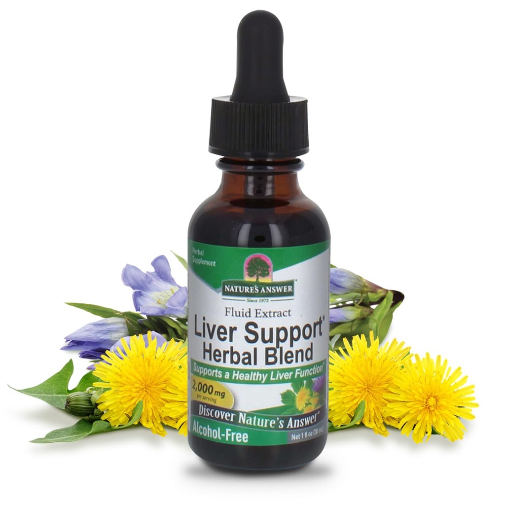 התמיכה של Nature's answer Alcohol-Free Liver Support, 1-Fluid Ounce | קידום פונקציונליות חיה בריאה