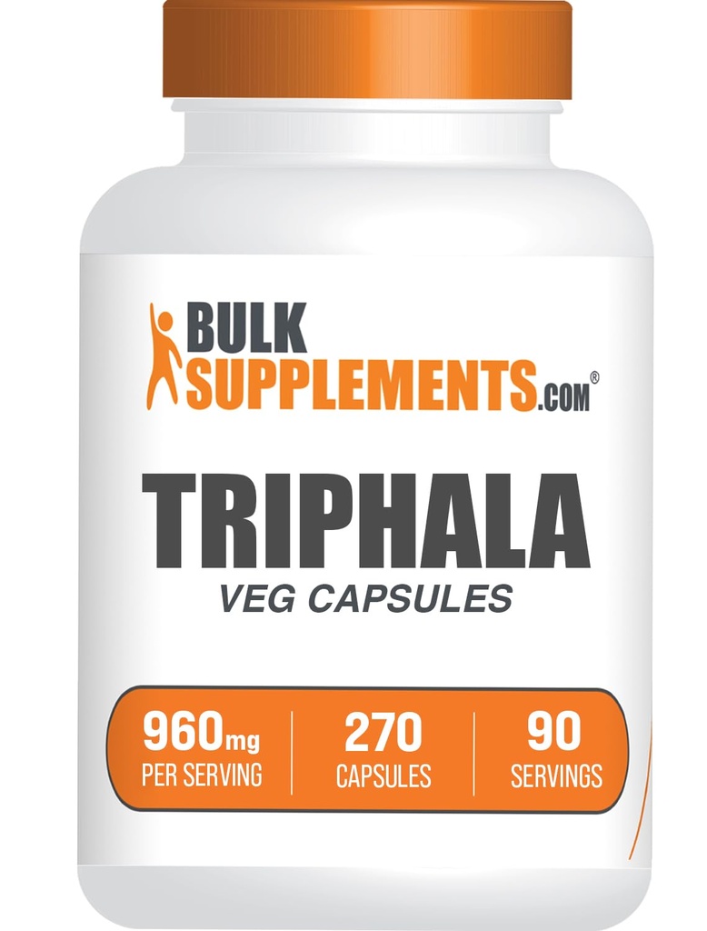 BulkSupplements.com Triphala כמוסות - Triphala תוספים עם Amla, Haritaki ו Bibhitaki - Gluten Free, 3 קפסולות לשרת, 270 הרוזן (Pack של 1)