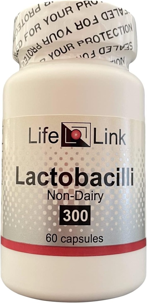 LifeLink Lactobacilli Complex | 10 מיליארד CFU | 60 קפסולות | תמיכה במיקרוביומה, תנועת באוזל בריאה | Gluten Free & Non-GMO | Made in the USA