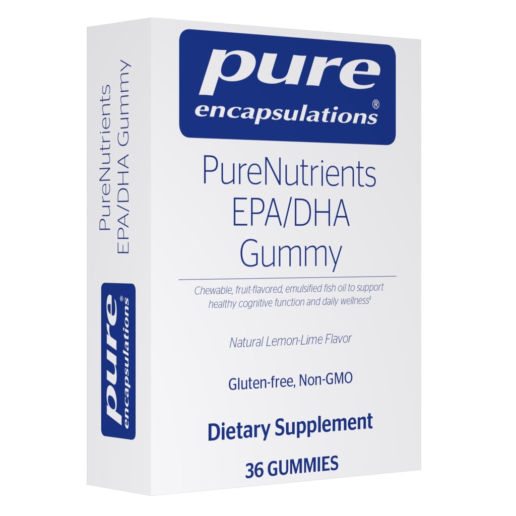 Pure Encapsulations PureNutrients EPA / DHA מסטיקמי |מי רך צ'או כדי לתמוך בתפקוד קוגניטיבי בריא ו- Daily Wellness | 36 חניכיים טבעיות