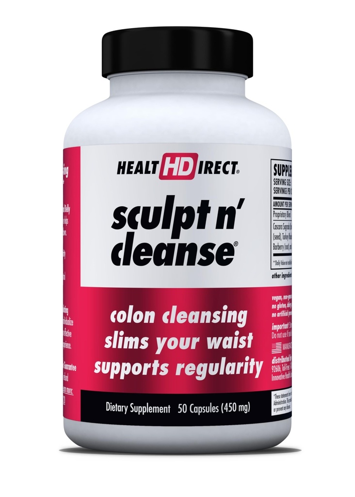 HEALTH DIRECT Sculpt n'נקיה - Herbal Colony ניקוי עבור בריאות ורגילות העיכול - Natural Detox & Gut Flush תוסף - 50 Veggie קפסולות