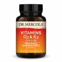 Dr. Mercola ויטמינים D3 & K2 Low Dose - לשמור על ויטמין D רמות - תמיכה Immune & Bone בריאות - MenaQ7 Chickpea-מקורd K2 - non-GMO, Gluten-Free & Soy-Free - 30 קפסולות (30 משרתים)