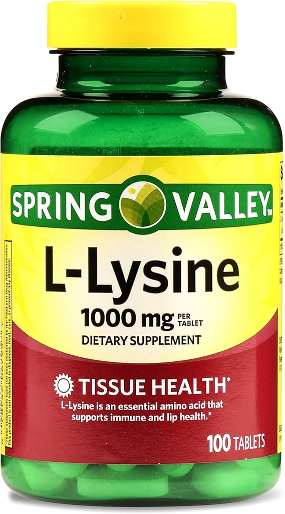 עמק האביב - L-Lysine 1000 מ"ג, 100 טבליות