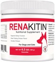 Renakitin Kidney תוספי עבור כלבים - מכיל Chitosan & Calcium Carbonate, תמיכה אופטימי קידני תפקוד, גדול Tasting עוף פלפור, 6.3 ozoz