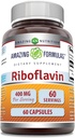 פורמולה מדהימה Riboflavin (Vitamin B2) תוסף | 400 מ"ג ל- 60 קפסולות | Non-GMO | Gluten-Free | Made in USA
