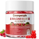 GREENPEOPLE Magnesium Glycinate Gummies 400 מ"ג - סוכר חינם Magnesium Potassium תוספת עם Magnesium Malate, ויטמין D, B6, ו- CoQ10 עבור תמיכה ושינה למבוגרים - Raspberry Gummies