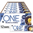 1 חלבונים Bars, Blueberry Cobbler, Gluten חינם עם 20g חלבון ו 1g סוכר, Pantry Staples, 2.12 oz (12 Count)