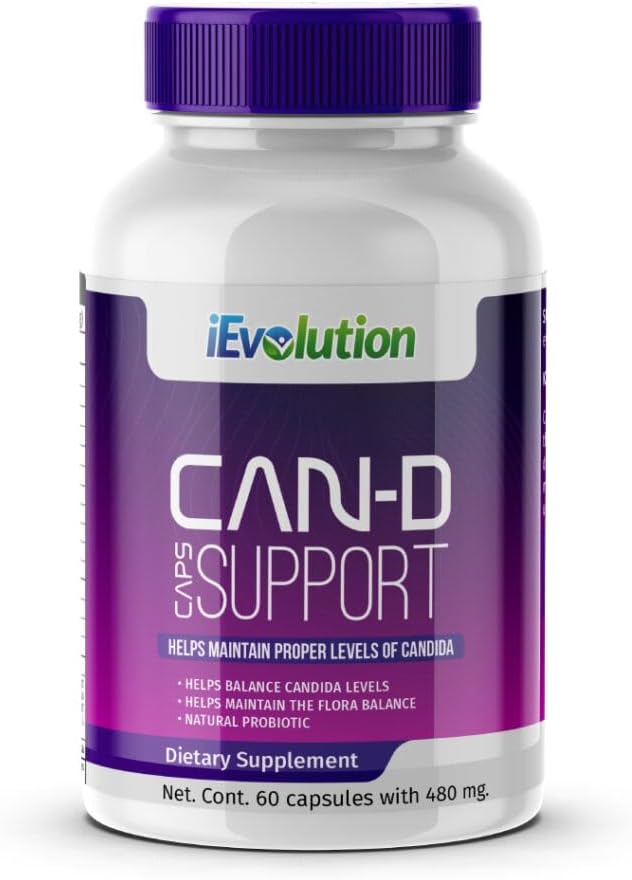 Can-D Caps Advanced Candida Control Supplement: Immune & Digestive System Support with Natural Garlic, Cat's Claw, ג'ינג'ר, Calcium & Magnesium - Fungicidal & Health שיפור פורמולה