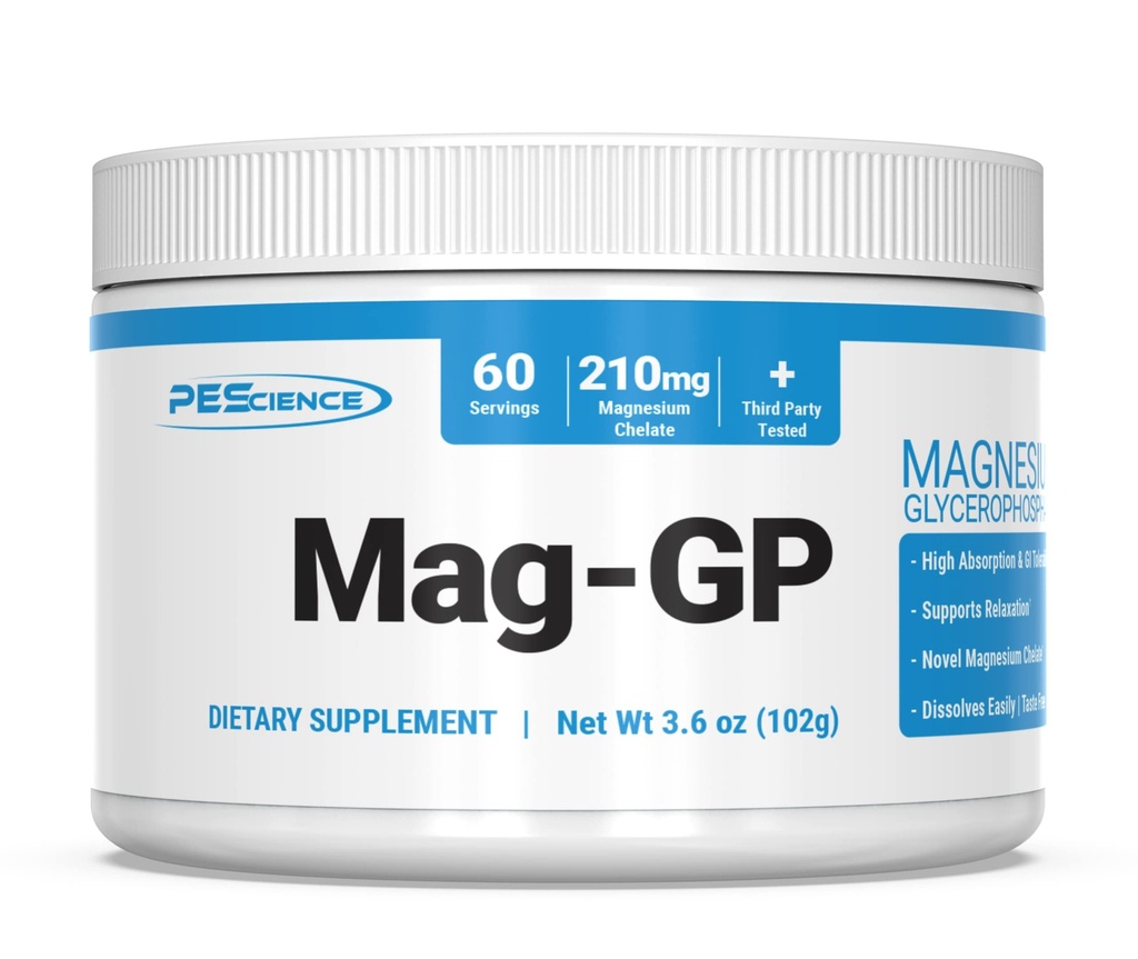 PEScience Mag-GP, Magnesium Glycerophosphate אבקת צ'לט, 60 משרתים, Absorption גבוהה, שיפור שינה, הקלה, לחץ ותמיכה Cramp לגברים ונשים