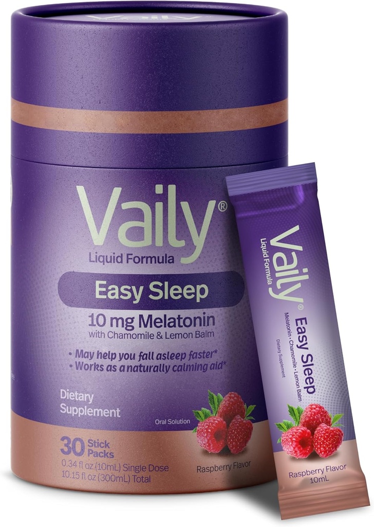 Valy נוזל מלטונין 10 מ"ג, לימון Balm לחלץ מחזורי שינה משופרים - תוספי שינה מפוארים, שינה נוזלי עבור מבוגרים - Chamomile לחלץ שינה טבעית ורגיעה סיוע - 30 דוס