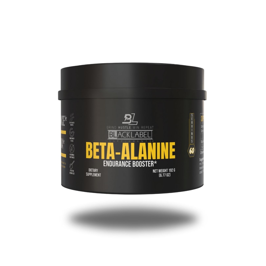 שחורLABEL תוספי אבקת Beta-Alanine, 60 משרתות - תוספת Amino Acid לא משועבדת עבור התמיכה ב- Endurance, High-Intensity Training, Sprinting, Crossfit & Sports Performance - Caffeine-FreeFree FreeFree Free Free FreeFree Support