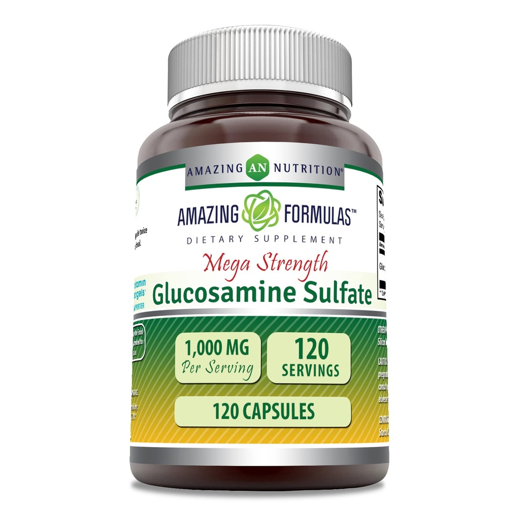 פורמולה מדהימה Glucosamine Sulfate 1000 מ"ג תוספי תזונה | Non-GMO | Gluten Free | Made in USA (Unflavored)