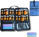Travel Medicine Bag – Medicine Travel Bag &ארגן – Secure Bag for Medicine Travel with Lockable Zippers - Fit Medicine Storage Bag for Prescriptions, Pills, and Medical Supplies, Blue Blue Blue