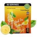 אבקת אלקטרוליטים פלוס (50 משרתים) Black Tea Lemonade אלקטרוליטה אבקת Zero Calorie Keto,0 סוכר, No Maltodextrin, 1000mg Potassium, 120 מ"ג Calcium, 120 מ"ג מגנזיום Magnesium, אבקת hydrotion