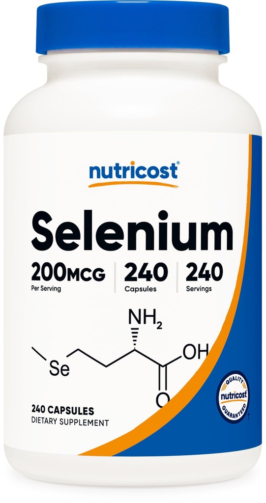 חומרים מזינים Selenium 200mcg, 240 קפסולות צמחוניות, non-GMO, Gluten Free L-Selenomethionine