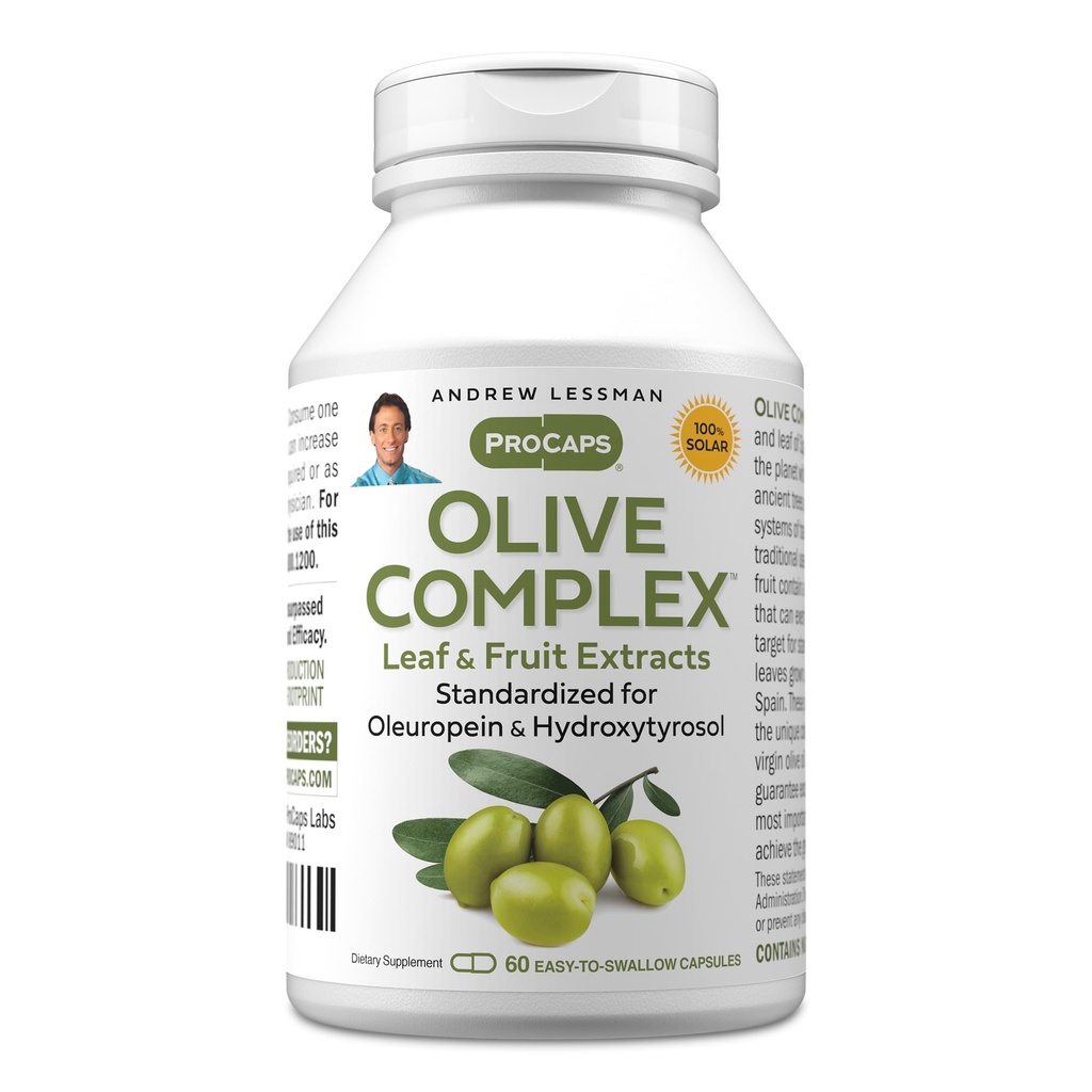 ANDREW LESSMAN מסובכת - 60 קפסולות - Leaf and Fruits. סטנדרטי עבור Oleuropein ו hydroxytyrosol כדי לתמוך Cardiovascular ו Immune בריאות. קל ל-Swallow כמוסות