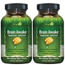Irwin Naturals Brain Wake - 60 Softgels נוזלי, Pack של 2 - ביצועים נפשיים משופרים, פוקוס מוגבר, קלרנס ו ריכוז - Nootropic Booster עם L-theanine, Bacopa, MCTs