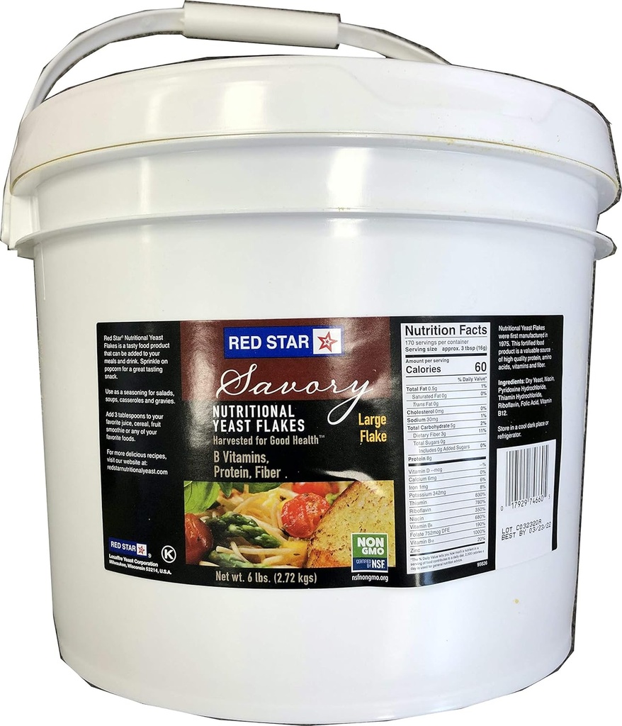RED STAR Nutritional Large Yeast Flake, 6 פאונד
