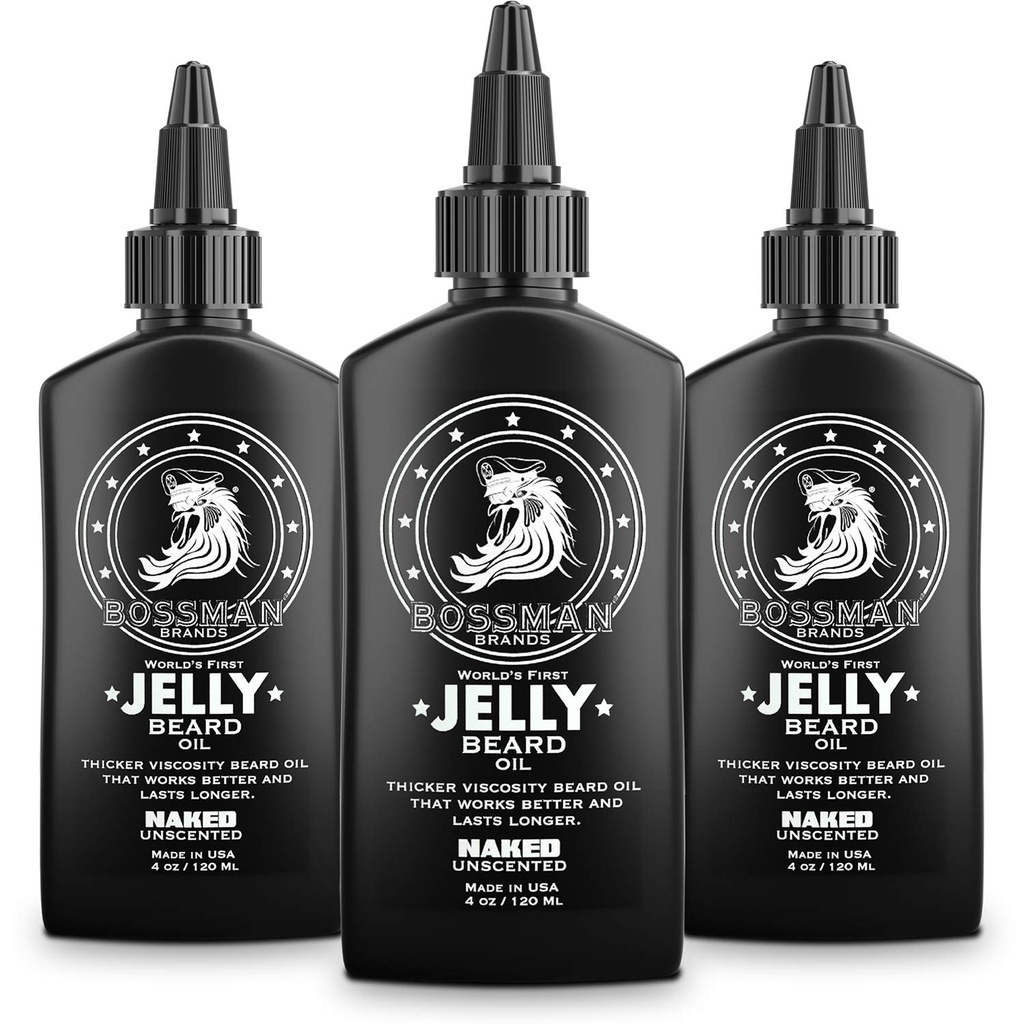 בוסמן ג'ולי בירד שמן לגברים - 3 Pack (12 oz in Total, Naked - Unscented) - Softens, Moisturizes & Conditions with Natural Ingredients