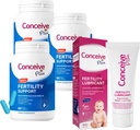 ProIVE PLUS Mens Fertility Bundle | 3 חודשים לספק תוספי ויטמינים פוריות לגברים 3 x 60 Count ו- פוריות Lubricant 2.5 Ounce