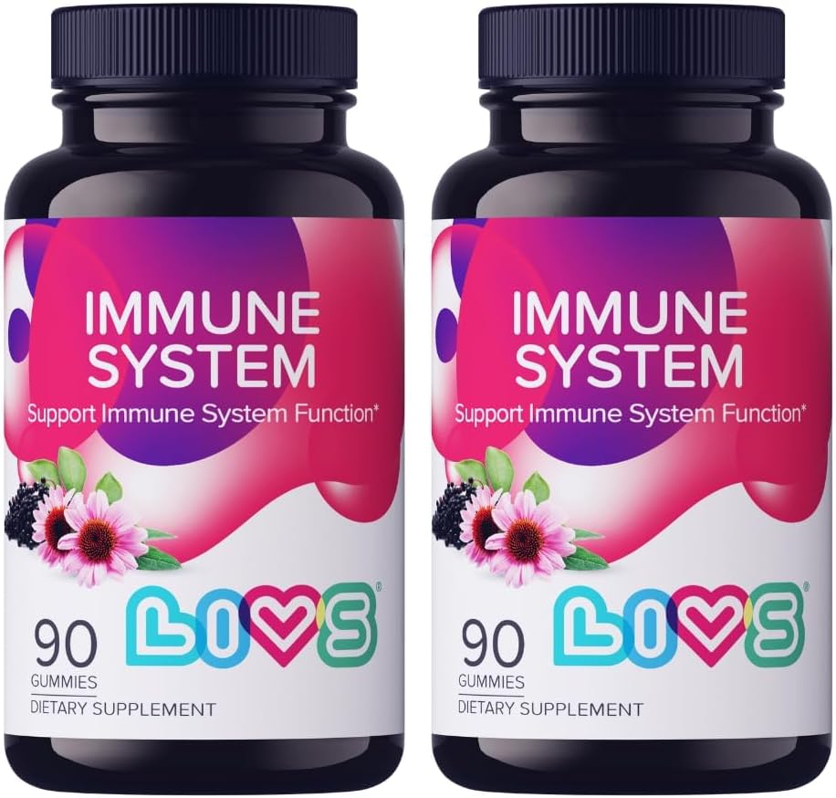 LIVS Immune System Elderberry Gummies for Adults & Kids | Advanced Immune Support Supplement with ויטמין C, Echinacea, & Propolis | טבעוני & Gluten Free Gummys