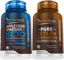 Herbtonics Apple Cider Vinegar קפסולות פלוס Keto BHB | Fat Burner & Weight Loss Supplement for Women & Men - Premium Ceylon Cinnamon קפסולות - גלולות קינמון יעילות להגדלת הטוב