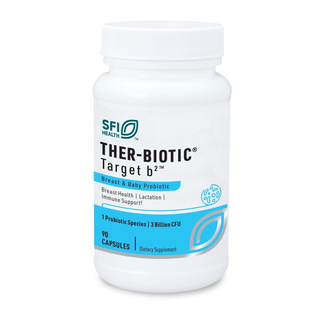 Klaire Labs SFI Health Ther-Biotic Target B2 הנקה תוספת לתמיכה של Lactation - Lactobacillus Fermentum Probiotic - מקדם הנקה בריאה ונוחה (90 קפסולות)