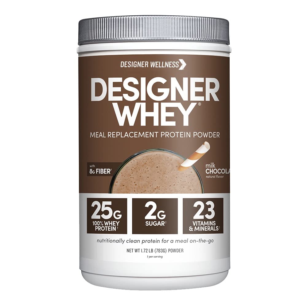 מעצב בריאות, מעצבת Whey חלבון אבקת החלפת Meal, תרכובת מזון אורגני פחמימות, ויטמינים, מינרלים, Gluten-Free, Milk Chocolate, 1.72 פאונד