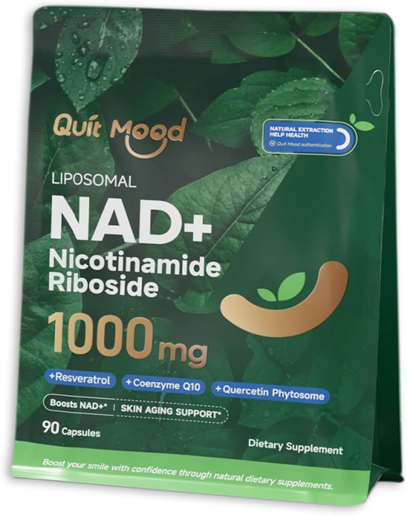 Nicotinamide Riboside Complex - תמיכה סלולרית והזדקנות בריאה עם Resveratrol, Quercetin Phytosome & CoQ10 -NMN for Skin Aging Supports - 90 קפסולות