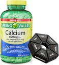 Spring - Valley Calcium 600 מ"ג + ויטמין D 20 mcg - 500 Count with Weekly Pill Organer GoodDeals House - Bone Health Dietary Tablet