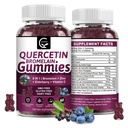 Quercetin Gummies עם Bromelain 2378 מ"ג - בלגן עם Elderberry, Echinacea Purpurea Extractea Extractea, Zinc, ויטמין C,D3,K2, תמיכה מורכבת Immune, Cardiovascular & Respiratory, חניכיים למבוגרים ולקיד, חניכיים טבעונית עבור מבוגרים & .