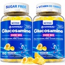 סוכר חינם Glucosamine מלא חניכיים - Glucosamine תוספת פלוס Chondroitin, MSM, Turmeric, Boswellia, Hyaluronic Acid, ויטמין D3 & Zinc, 120 חניכיים, 60 משרתות, 60 לשרתים, 60 לשרתים.
