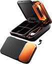 MURRI & MURRDI Pill מארגנת ו- Crusher, Portable Pill Splitter ו- Cutter, Medicine Case 4 Cells ויטמין Dispenser Holder (D Black)