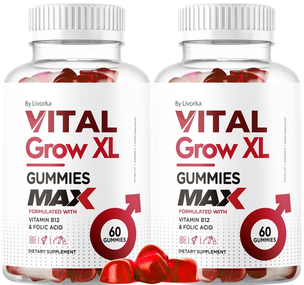 (2 Pack) Vital Grow XL Male Gummies - Men's Performance Gummies של Men's Performance GummiesssMG 1050 Vital GrowXL, Vital growth Gummy Advanced Gomitas Formula, 120 מסטיקים למשך 2 חודשים