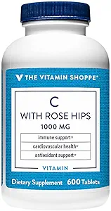 ויטמין C 1000MG עם Rose HIPS, Antioxidant כי תומך Immune ו Cardiovascular בריאות, רוז HIPS לספק מקור טבעי של ויטמין C (300 טבליות)