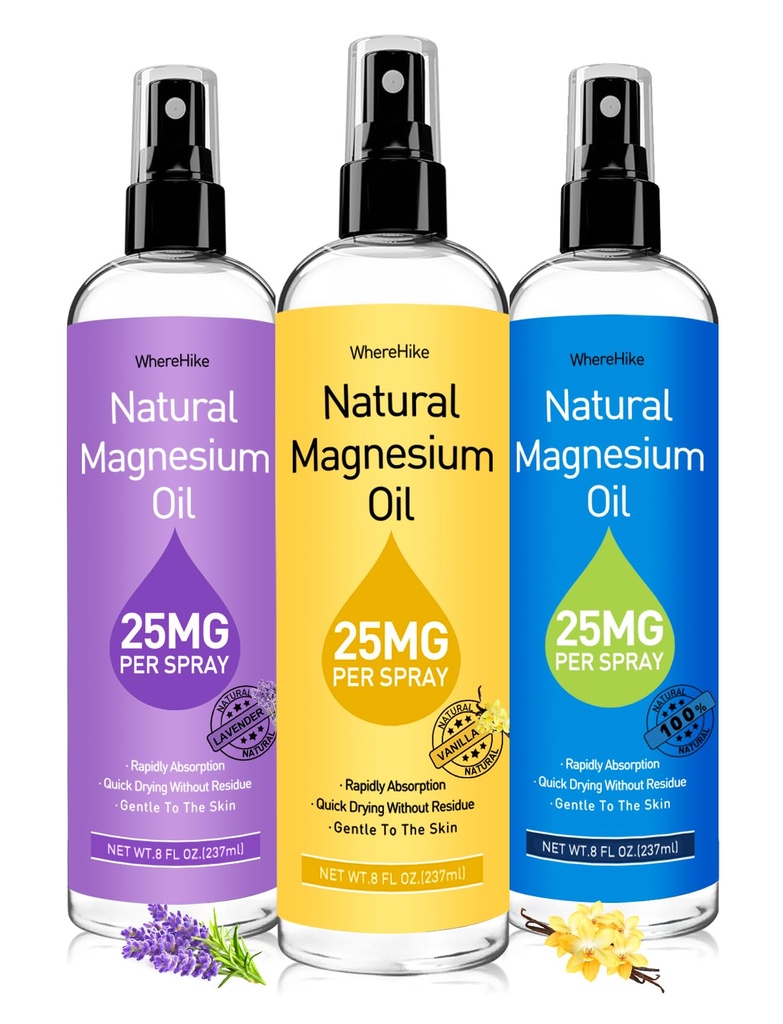 Magnesium Spray, Pure Magnesium Oil Spray for Feet, Ideal Gift forשרירים להירגע & Better Sleep,Rapid Absorption, נדחה ללא סובסידיה