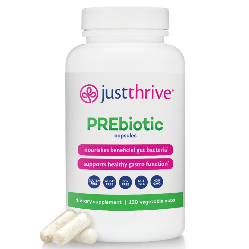 Just Thrive prebiotic כמוסות - טרוםביוטיקה בלגן עבור בריאות לקויה ותמיכה בחיסון, 120 Caps