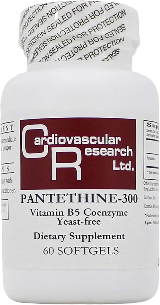Pantethine 300mg (Pantesin) 60 Softgels - 2 Pack - פורמולה אקולוגית / Cardiovascular Research