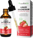 Magnesium Glycinate נוזל,Liquid Magnesium 1000Mg, Magnesium Drops,Liquid Magnesium תוספת, עם Cellulose סיבים, ויטמין B6, C, D, Zinc, בריאות העיכול, מוטיבציה מרגיעה, No Sugar,2 Fl Ozz