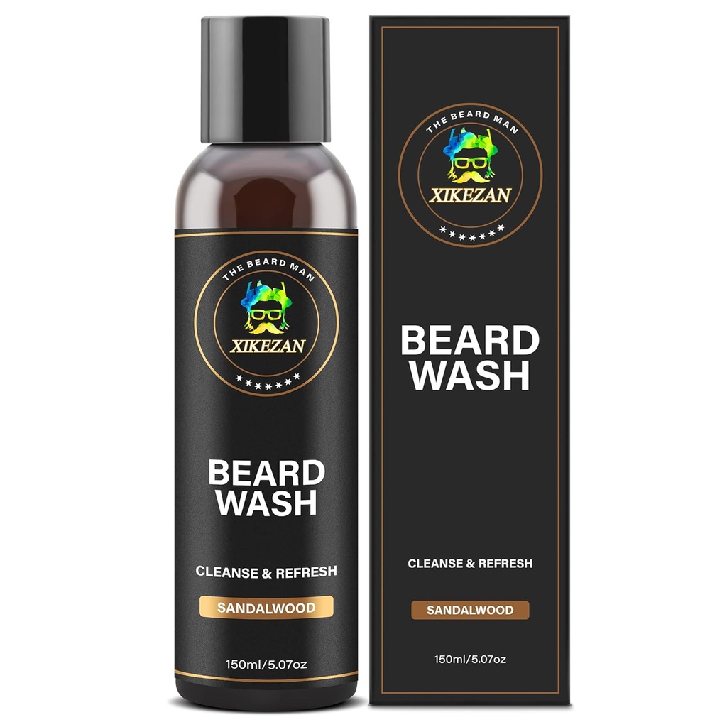 XIKEZAN Beard Wash Shampoo w/Natural Biotin Argan & Jo Joba Oils Deeply ניקוי Smooths Soften & Powerens,Christmas Stocking Stuffers האב מתנות לגברים