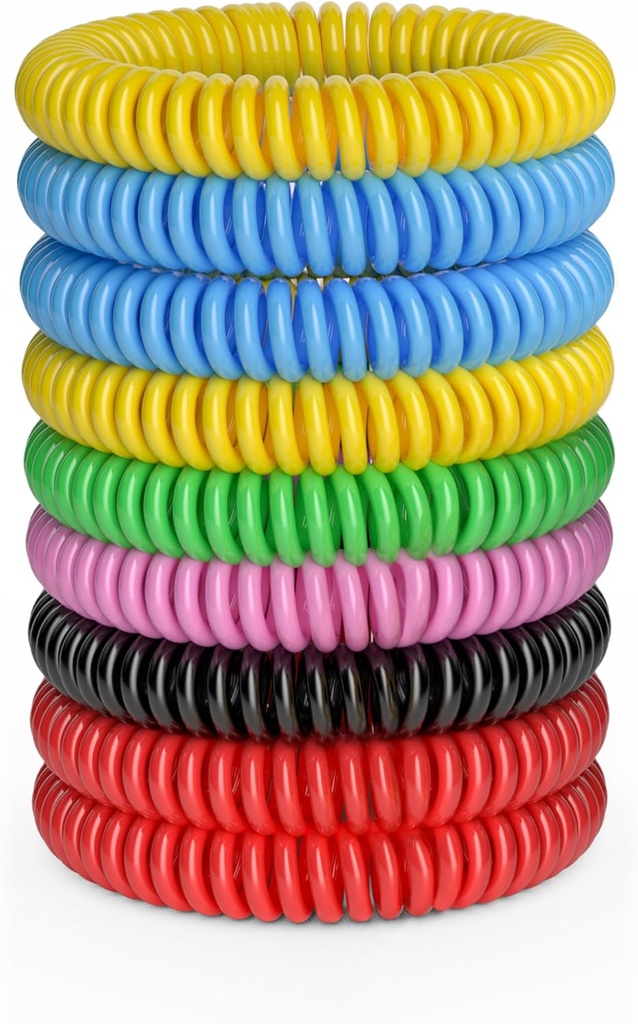 12 Pack Mosquito Bracelets, Mosquito Bands for Adults and Kids with Individually Wrapped & DEET Free, Natural and Waterהוכחה Wristbands Citronella Bracelets for Camping Hiking