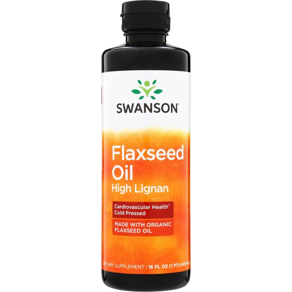 Swanson Flaxseed Oil High Lignan 16 fl Ounce (473 מ"ל)