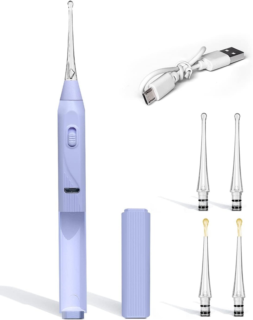 האוזן Wax Removal Tool with Light Kids Ear Wax Remover אוזניים ניקוי כלים אוזניים נקי יותר עם שטח אחסון בנוי UANRNA שדרג את האוזן Wax Removal עם אור לילדים ומבוגרים (Purple)