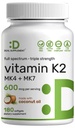 ויטמין K2 תוסף 600mcg, 180 שמן קוקוס Softgels | Full Spectrum High Absorption MK-7 & MK-4 טפסים | Bone, Joint, & Immune Support - non-GMO