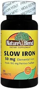 The Nature's Bell Slow Iron 50 מ"ג, 60 טבליות Per Bottle (Pack of 2)
