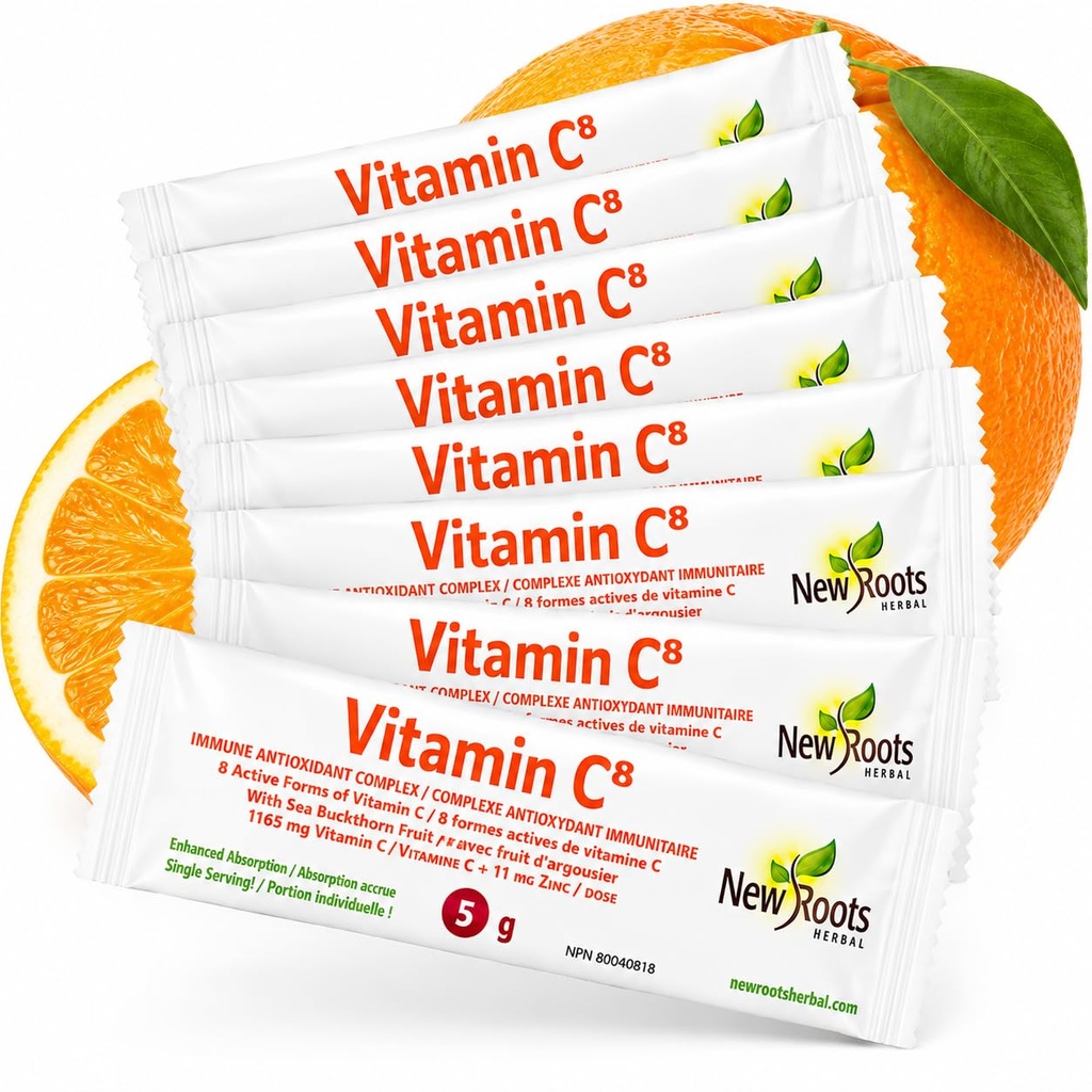 ויטמין C8 אבקת Immune Support (30 Sachets) משקה טעים עם 8 צורות שונות של ויטמין C, אלקטרוליטים, Bioflavonoids & תה ירוק עבור Absorption & Antioxidant Defense